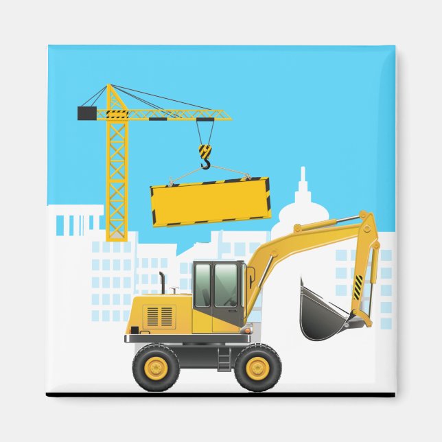 Excavator    add Name Personalize Magnet (Front)