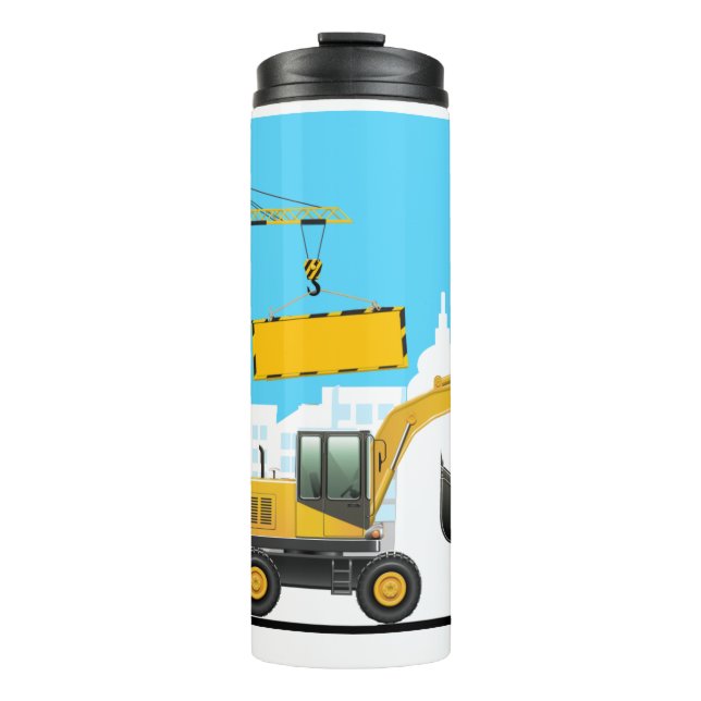 Excavator    add Name Personalize Thermal Tumbler (Front)
