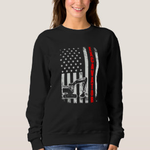 Excavator American Flag Usa Patriotic Proud Excava Sweatshirt