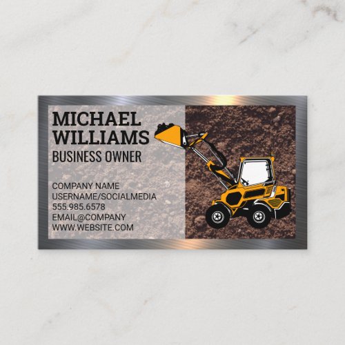 Excavator  Bull Dozer  Construction Business Card