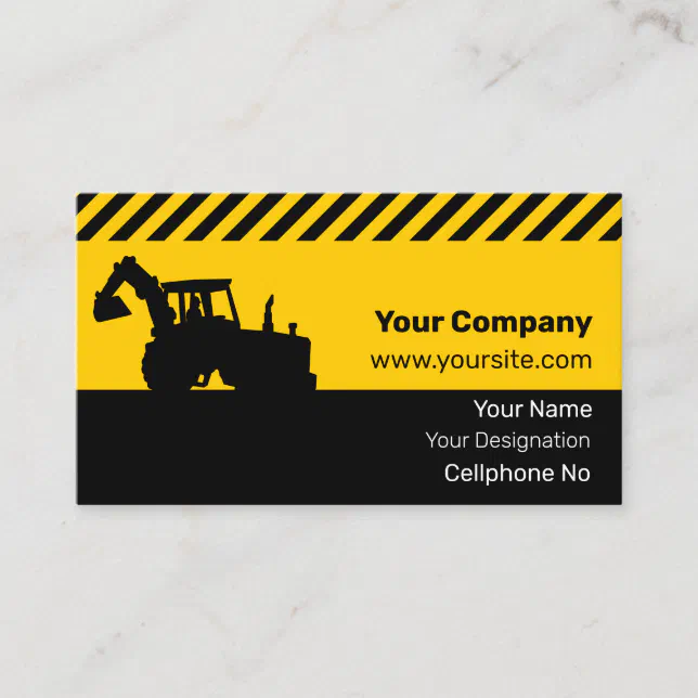 Excavator Business Card | Zazzle