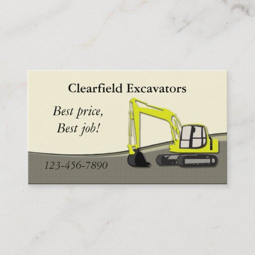 Customizable Excavator Business Card Template