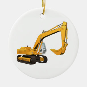 Excavator Ceramic Ornament