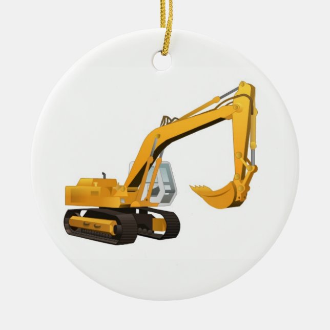 Excavator Ceramic Ornament (Front)