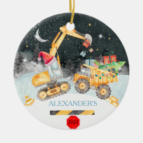 Excavator Christmas Ornaments Truck Excavator 