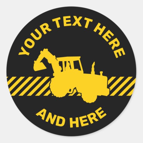 Excavator Classic Round Sticker