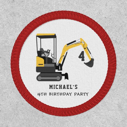 Excavator Construction Builder Any Age Birthday Patch