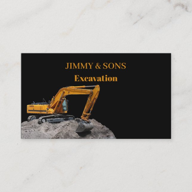 Excavator Construction Business Card (Front)