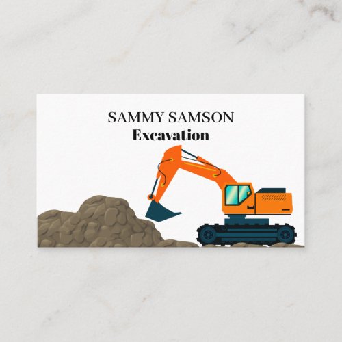 Excavator Construction  Business Card