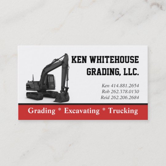 Excavator Construction Business Card | Zazzle.com