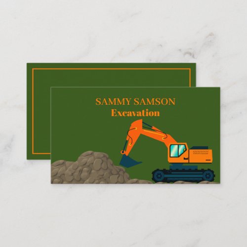 Excavator Construction Business Card