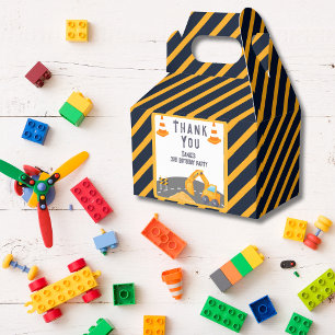 Excavator Construction Cone Kids Birthday Party Favor Boxes