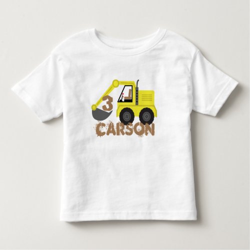 Excavator Construction Dirt Birthday Toddler T_shirt