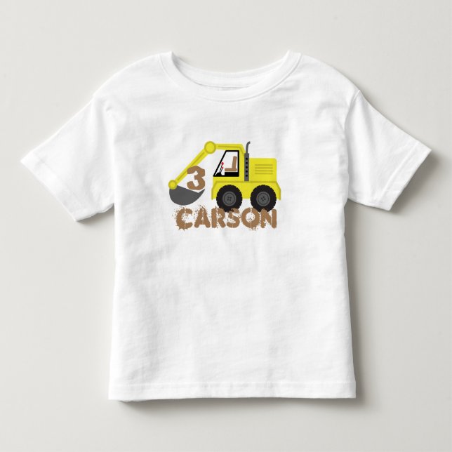 Excavator Construction Dirt Birthday Toddler T-shirt (Front)