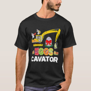 Excavator Construction Eggscavator Easter Egg Hunt T-Shirt