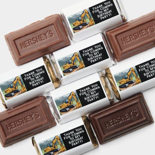 Excavator Construction Equipment Digger Birthday  Hershey's Miniatures (Assorted)