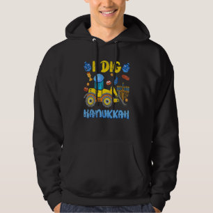 Excavator Construction I Dig Hanukkah Toddler Boys Hoodie