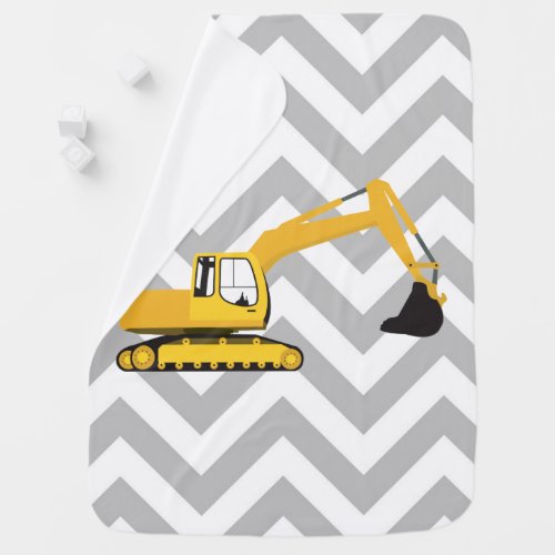 Excavator Construction Truck Baby Blanket