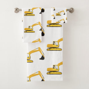 Excavator Construction Truck Bath Towel Set
