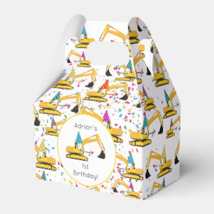 Excavator Construction Truck Birthday Party Favor Boxes