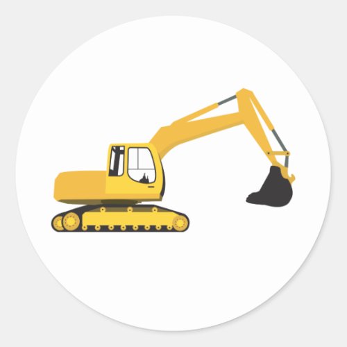 Excavator Construction Truck Classic Round Sticker