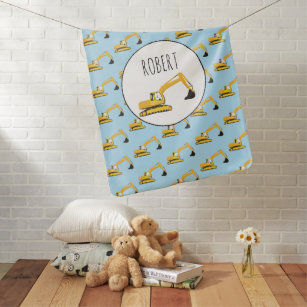 baby gear Construction Truck Print Velboa Baby Blanket - Blue, One Size -  Harris Teeter