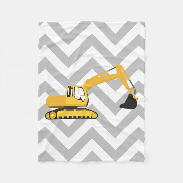 Excavator Construction Truck Fleece Blanket (Front)