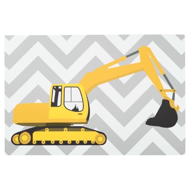 Excavator Construction Truck Metal Print (Front)
