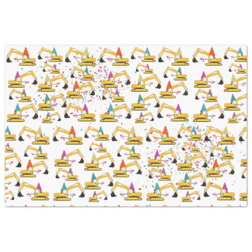 Excavator Construction Truck Party Pattern Tissue Paper