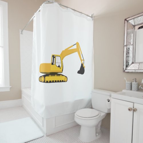 Excavator Construction Truck Shower Curtain