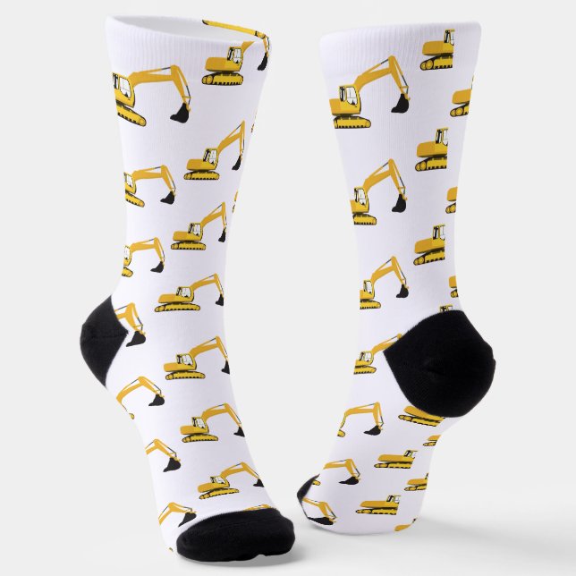 Excavator Construction Truck Socks (Angled)
