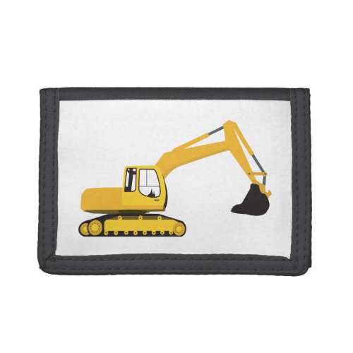 Excavator Construction Truck Trifold Wallet