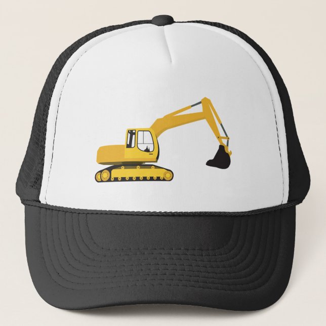 Excavator Construction Truck Trucker Hat (Front)