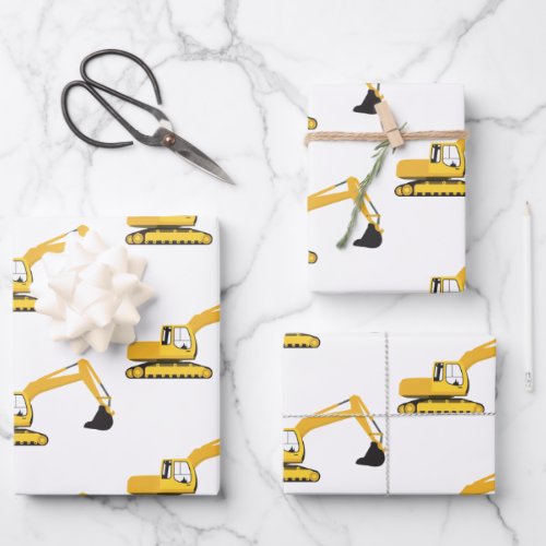 Excavator Construction Truck Wrapping Paper Sheets