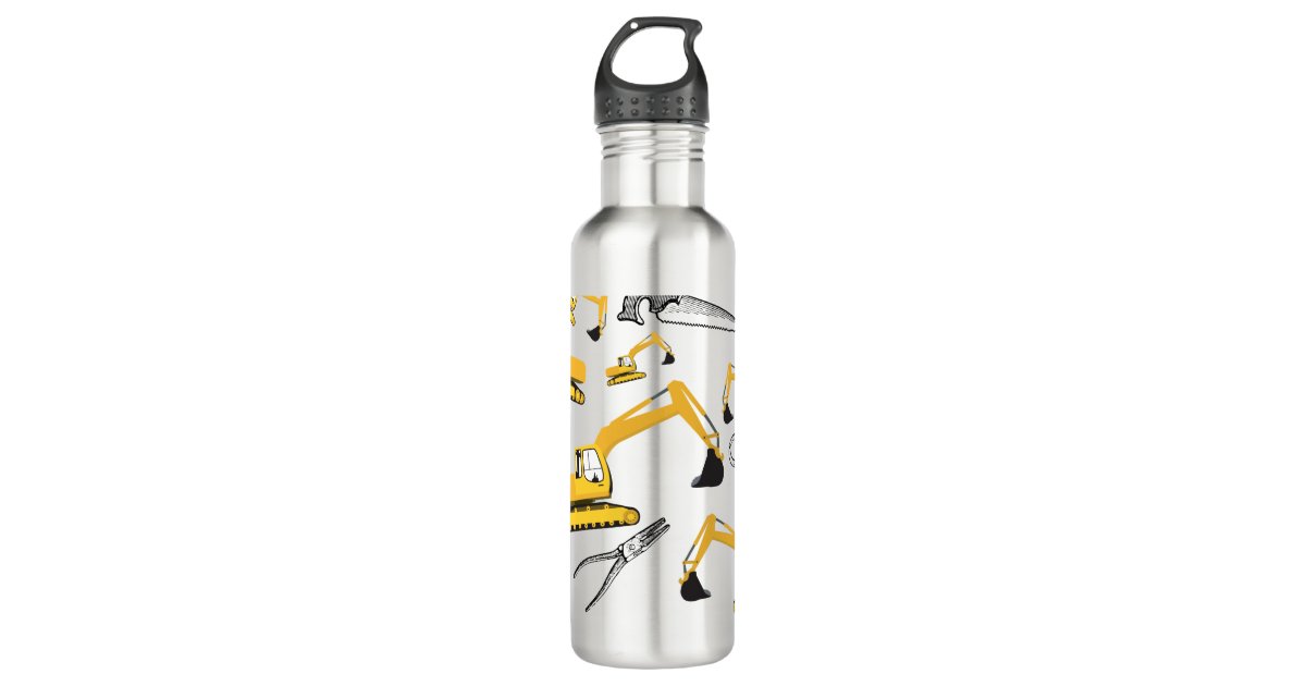  Stainless Steel Water Bottle for kids- 12 Ounce Stainless Steel  Vacuum Insulated Water Bottle for Kids children,Double Wall Vacuum  Insulated Bottles (Construction Truck Excavator Bulldozer): Home & Kitchen
