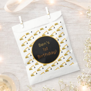 Excavator Construction Trucks Favor Bag