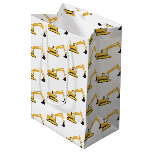 Excavator Construction Trucks Medium Gift Bag