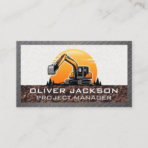 Excavator Construction Vehicle  Builder Business Card