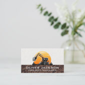 Excavator Construction Vehicle Business Card (Standing Front)