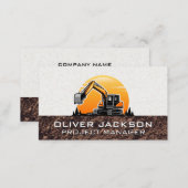 Excavator Construction Vehicle Business Card (Front/Back)