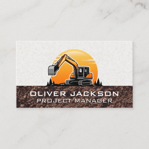 Excavator Construction Vehicle Business Card