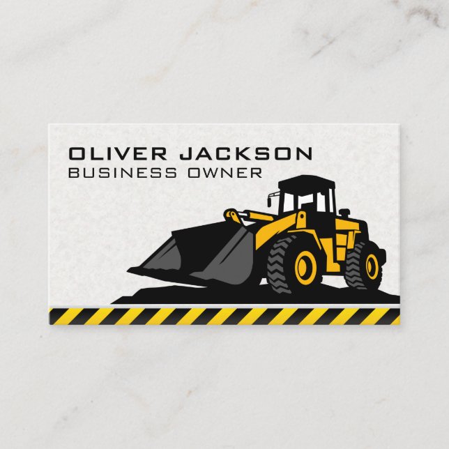 Excavator Construction Vehicle Business Card (Front)