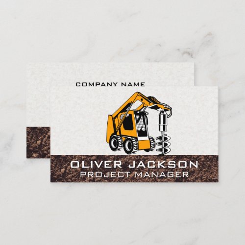 Excavator Construction Vehicle  Drilling Business Card