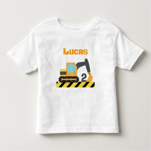 Excavator Construction Vehicle For 2 Years old Toddler T_shirt