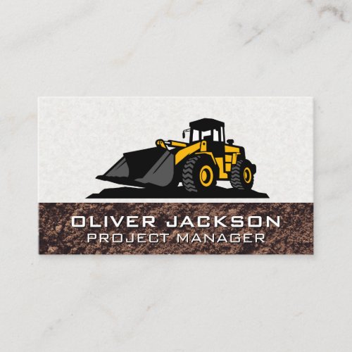 Excavator Construction Vehicle  Machinery Business Card