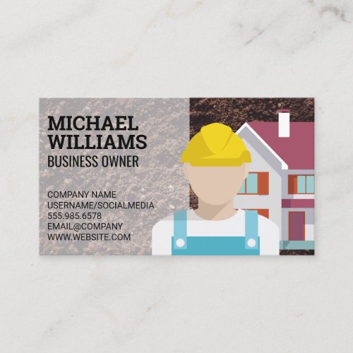 Excavator  Construction Worker Business Card