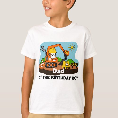 Excavator Digger 4th Birthday Boy Toddler T_Shirt