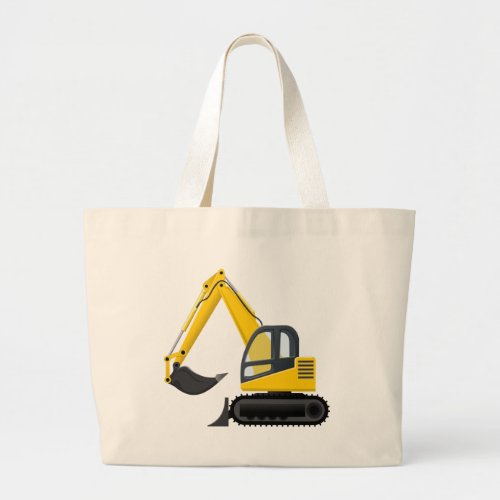 Excavator Ditch_digger Machinery Design Large Tote Bag