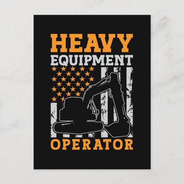 Excavator Driver Heavy Equipment Operator Worker Holiday Postcard (Front)