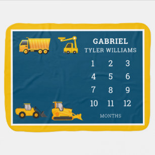 baby gear Construction Truck Print Velboa Baby Blanket - Blue, One Size -  Harris Teeter